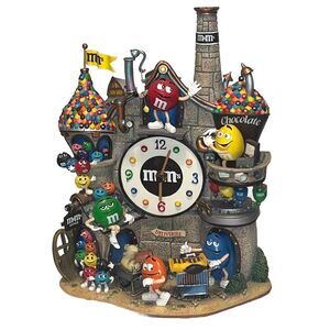 Danbury Mint M&M's 12" Collector Clock Chocolate Factory Candy 2005 Collectible